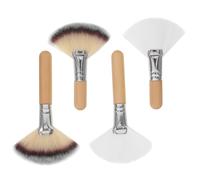 DOITOOL 4pcs Highlighting Brush Cheekbones Brush 4.52x2.48x0.39in Buffing Blending Makeup Tools for Women Daily Makeup Unique Elegant Wooden Handle