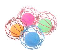 DOITOOL 4pcs Interactive Cat Balls Random Color Plastic Chase for Indoor Cats with Scratch-resistant Design for Paw Grinding and Furniture Protection Random Color