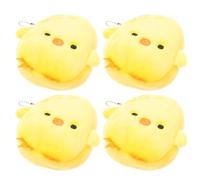 DOITOOL 4pcs Little Yellow Chicken Coin Purse Easter Decoration Chick Shaped Change Purse Small Wallet Cartoon Plush Bag Random Color