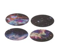 DOITOOL 4pcs Magnetic Iron Sheets Vehicle Phone Mount Support Stickers for Car Navigation Holder, Assorted Night Patterns in Pink Blue, Black, and Colorful Sparkle