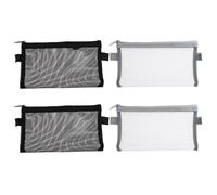 DOITOOL 4pcs Mesh Pen Bags for Students Zippered File Pockets Test Pen Storage Bags Stationery