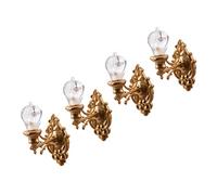 DOITOOL 4Pcs Miniature Wall Lamps Warm Light for Doll House Sand Table Decor Realistic Simulation Lighting Miniature Scene Accessories for Creative Landscapes