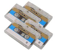 DOITOOL 4pcs -minute Blank Audio Cassette Tape with Plastic Material round Edges, Easy to Use for Cerebration and Birthday Recording, Vintage Style Retro Tape for Audio Recording