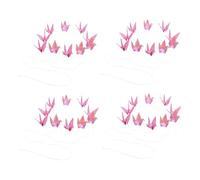 DOITOOL 4pcs Origami Paper Crane Garland Handmade Folded Pink Rainbow Cranes Party Paper Garland Photo Props Handheld Photography Props for Wedding Garden Outdoor Decorations