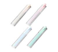 DOITOOL 4pcs Plastic Folding Ruler for Students Transparent Geometric Drawing Tool with Centimeter Scale Lightweight Multipurpose for Classroom Homework and Art Projects