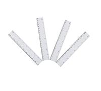DOITOOL 4pcs Plastic Rulers Dual Scale Measuring Tool Hard Straight Geometry Ruler for Students Artists Engineers Home Office School Use
