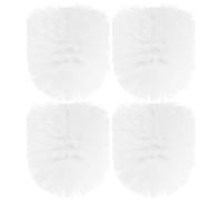 DOITOOL 4pcs Plastic Toilet Brush Replacement Head with Strong Toughness and Easy to Disassemble Feature, White Cleaning Tool for Bathroom Hygiene and Toilet Maintenance