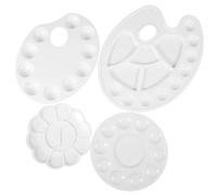 DOITOOL 4pcs Plastic Watercolor Paint Palettes Durable Mixing Trays with Various Shapes for Artists Students and Professionals Convenient Pigment Trays for Watercolour Painting and Craft