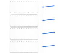 DOITOOL 4pcs Pvc 3x Magnifying Bookmark with Ruler, Fresnel Lens Plastic Magnifier Sheet for Reading, Measuring and Crafting, Portable Card-style Magnifier for Office and School Use