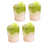 DOITOOL 4pcs Resin Miniature Fruit Tea Cups Dollhouse Accessories Realistic Pretend Play Drinks for Family Interaction and Creative Cognitive Growth