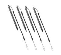 DOITOOL 4pcs Resistive Touch Screen Stylus Pens with Black Metal Body and Spring Rope Tether for Pos Systems, Tablets, and Pdas - Fine Point Writing Pens for Precise Input and Anti-lost Use