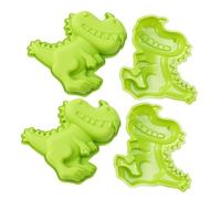 DOITOOL 4pcs Reusable Silicone Dinosaur Fondant Molds for Baking and Crafting Lightweight Dino Cake and Cupcake Topper Moulds for Chocolate Candy Polymer Clay Gum Paste for Birthday and