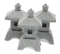 DOITOOL 4Pcs Sandstone Miniature Pagodas Decoration for Garden Balcony Compact Classic Design Micro Landscape Ornaments with Realistic Appearance for Outdoor Use