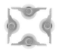 DOITOOL 4Pcs Sliding Door Window Pulley Rollers for Patio Screen Door Replacement Medium White U-Channel Plastic Steel Wheels Heavy Duty Sliding Pocket Hardware