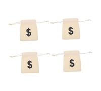 DOITOOL 4pcs Small Drawstring Bags Snack Storage Bag Portable Use with Creative Letter Pattern Design for Birthday Parties