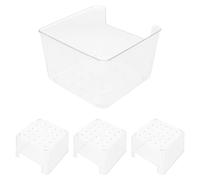 DOITOOL 4Pcs Small Square Hamster Sand Bath Container Set with Sand Tray for Gerbil and Guinea Pig Bathroom, Small Animal Dust Bath Accessories