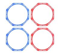 DOITOOL 4pcs Soccer Agility Training Rings Set - Octagonal Plastic Speed Circles for Football and Basketball - 40cm Red Blue Circles for Youth Agility and Speed Drills