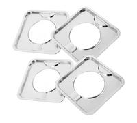 DOITOOL 4pcs Stainless Steel Gas Stove Drip Tray Burner Spill Catcher 19cm Square Removable Oil Splatter Prevention Covers for Gas Cooktops Kitchen Protection