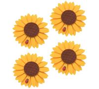 DOITOOL 4pcs Sunflower Cloth Curtain Tie Backs Binding Clips for Draperies Use Decorative Holdbacks for Home and Hotel Window Treatments No Tools Needed