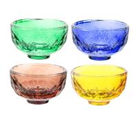 DOITOOL 4pcs Tibetan Artificial Crystal Water Offering Bowls for Buddhist Worship, Decorative Round Storage Bowls Safe and Practical for Home Decoration and Ritual Use