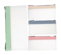 DOITOOL 4pcs TPU Zipper Pencil Case Set Large Capacity Pen Storage Pouch Portable Desk Supply Organizer for Students and Adults Multipurpose Stationery Bag Random Color