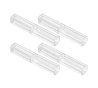 DOITOOL 4Pcs Transparent Small Pen Boxes Plastic Empty Single Pen Display Cases Stationery Organizer with Stable Lid for School Office Use