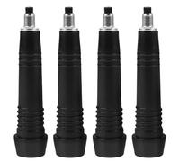 DOITOOL 4pcs Trekking Pole Tips Carbon Steel Spike Replacement Plastic Screw-in Heads for Enhanced Stability Extended Trail Usage Black Hiking Accessories for Mountain Trails Snow