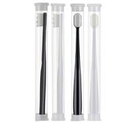 DOITOOL 4pcs Ultra-Soft Micro-Nano Bristle Toothbrushes for Adults Household Oral Care Gentle Sensitive Gums and Teeth Suitable for Weak Teeth and Tongue Cleaning Black White