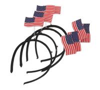DOITOOL 4pcs Usa Flag Headband with Non-slip Plastic Design for Women and Featuring Bold Patriotic Stars and Stripes, for Independence Day Parades and Outdoor Sports Events
