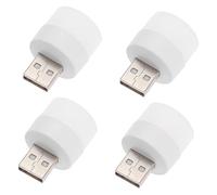 DOITOOL 4pcs USB LED Night Light Mini Lamp for Student Bedroom Living Room Plastic Material Gentle Glow Emergency Use