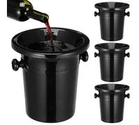 Doitool 4Pcs Wine Tasting Spittoons with Removable Lids Plastic Wine Dump Buckets Ice Buckets for Tasting Parties Bars and Exhibitions