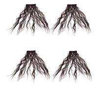 DOITOOL 4pcs Women Clip-in Wavy Hair Topper Pieces with Face-flattering Waves and Invisible Appearance, High Temperature Synthetic Hair Extensions for Daily Looks and Cosplay, Dark Brown