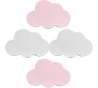 DOITOOL 4pcs Wooden Cloud Shaped Decorative Hooks Versatile Wall Hangers for Towels and Hats Home Living Room Storage