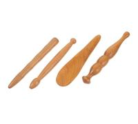 DOITOOL 4pcs Wooden Muscle Roller Massage Stick for Relief, Traditional Retro Acupuncture Points Massager Tool, for Use a Long Walk While Listening to Music