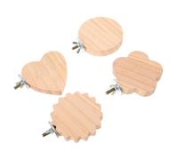 DOITOOL 4pcs Wooden Parrot Platform Stand for Cage Safe Bird Perch Holder for Small to Birds Including Budgies Cockatiels Conures Climbing Foraging Playground Accessory