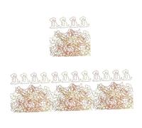 DOITOOL 4sets Adorable Multi Use Paper Clips Cute Dog Shaped Paper Clips for Office School and Document Organization Rose Gold Gold 50pcs*4