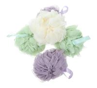 DOITOOL 5 Pcs Bath Puff Set for Adults Practical Bubble Making Bath Sponge with Short Rope Pe Material, Soothes Skin, for Shower and Bathing Accessories Random Color