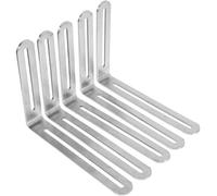 DOITOOL 5 Pcs Slotted Angle Brackets - Adjustable L Shape Bracket for Wood Furniture - Heavy Duty Stainless Steel Corner Brace with Sliding Slot Joint - Reinforcement Support for Cabinet Shelf