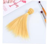 DOITOOL 5 Pcs Straight Hair Doll Wigs for DIY Crafts Heat Resistant Weft Extensions Vibrant Yellow Color for Doll Making Projects and Accessories