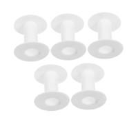 DOITOOL 5 Pcs White Plastic Thread Spools with Adjustable Tension Durable Bobbin Holders for Sewing Machine Accessories Multipurpose Wire and Ribbon Storage for Embroidery and Craft Use
