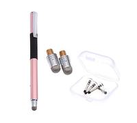DOITOOL 5-piece 2-in-1 Capacitive Stylus Set with Rose Gold Touch Pen 2 Conductive Fabric Tips 2 Silicone Discs for Tablet and Smartphone Users