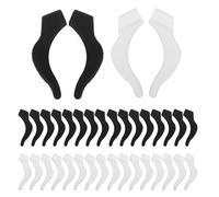 DOITOOL 50 Pairs Silicone Eyeglasses Temple Grips and Ear Hooks Anti-Slip Temple Sleeves Glasses Ear Tips for Comfortable Secure Fit on Eyewear Legs in Black and White