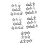 DOITOOL 50 Pcs Christmas DIY Snowflake Silver Charms for Jewelry Making Enamel Pendants for Necklace Bracelet Earrings Festive Accessories for Handmade Craft Gifts