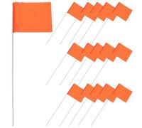 DOITOOL 50 Pcs Marking Flags - High Visibility Orange Survey Flags with Reinforced Steel Wire Stems - Garden Stake Markers for Construction, Landscaping, Utility Locating, Irrigation & Boundary