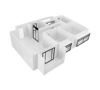 DOITOOL 50 Scale Architectural Model Kit for Adults - Indoor House Layout DIY Set with Two Bedrooms, Living Room, Kitchen and Bathroom - Stem Educational Architecture Supplies for Model