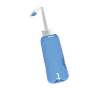 DOITOOL 500ml Plastic Nasal Washer with Two Nozzles for Adults, Blue Sinus Rinse Bottle Featuring One-button Control and Upside down Use for Effective Nose Cleaning