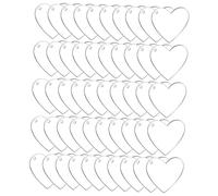 DOITOOL 50pcs Acrylic Heart Shaped Sublimation Keychain Diy Blank Keychain Blanks for Craft Portable Sublimation