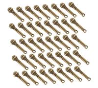 DOITOOL 50pcs Antique Finish Alloy Miniature Microphone Charms for DIY Jewelry Making Tiny Music-themed Pendants for Necklace Crafting Vintage Style Alloy Microphone Decor Accessories