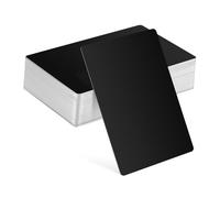 DOITOOL 50pcs Black Metal Business Cards Standard Blank Aluminum Nameplates for Engraving Multipurpose Cards DIY Professional Stylish