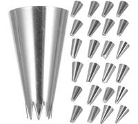DOITOOL 50pcs Cake Decorating Tools Set with Icing Nozzles and Reusable Piping Bags, Easy to Use Pp Material for DIY Baking Donuts and Pies, Practical Pastry Bag Kit in Silver
